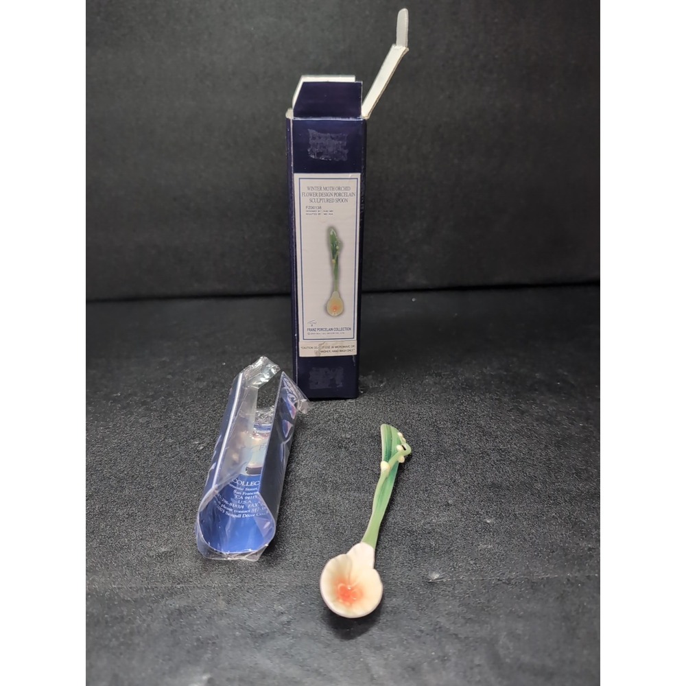 Franz Porcelain Collector's Spoon FZ00138, Orchid Moth Decorative Spoon, Elegant